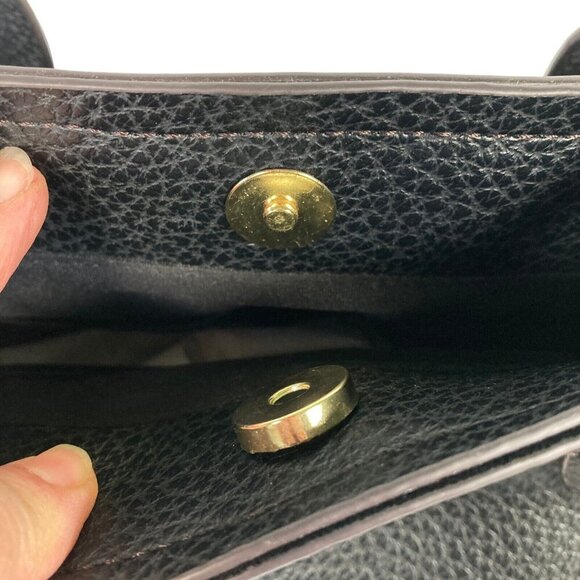 Liz Claiborne Marina‎ Shopper Tote Handbag Black Pebbled Faux Leather Two Straps - Picture 5 of 13